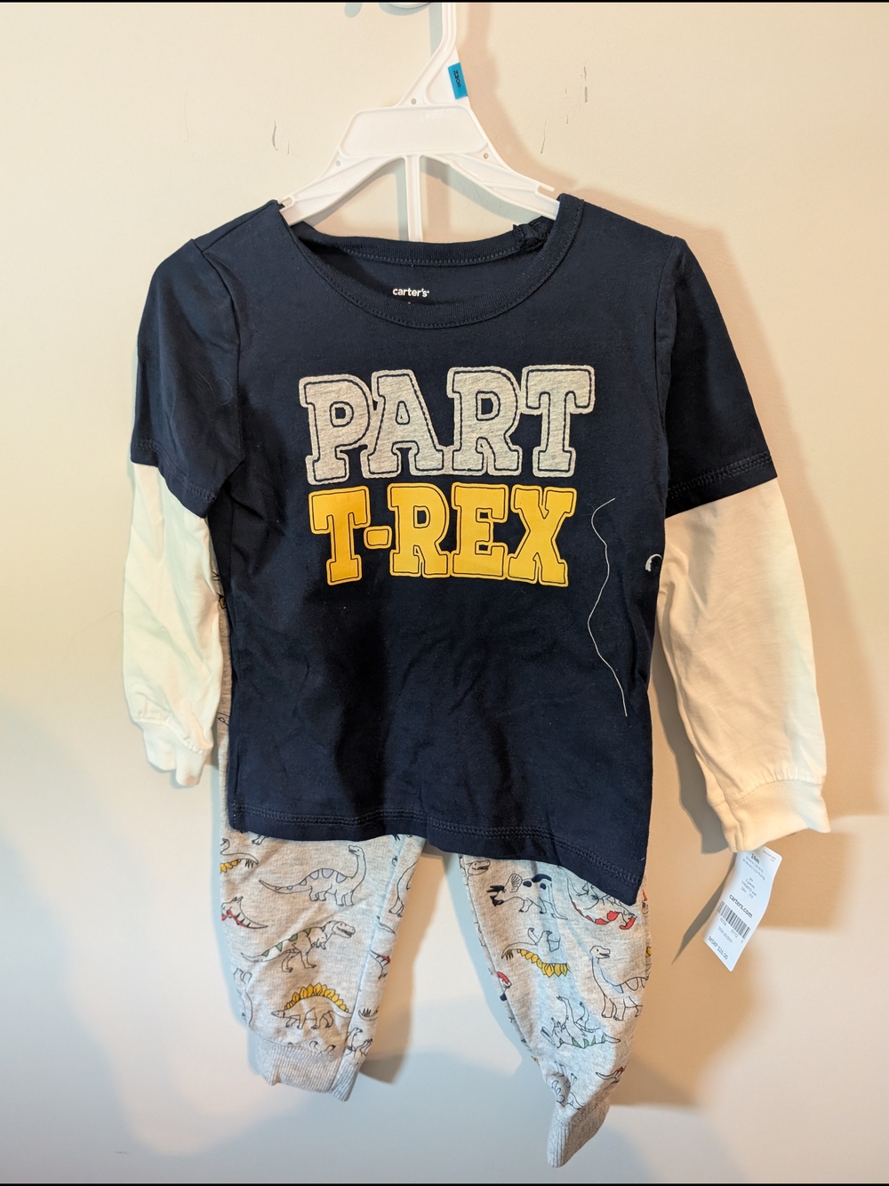 Carter's Part T-Red Long Sleeve Tshirt And Pant Set